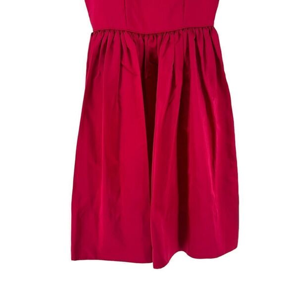 1960s Party Dress Berry Red Bow Back Sleeveless Flare Skirt Monterey Modes XS - Picture 6 of 13